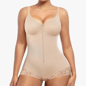SHAPELLX Tummy Control Half Body Shaper Snatched Zipper Butt Lifting Bodysuit